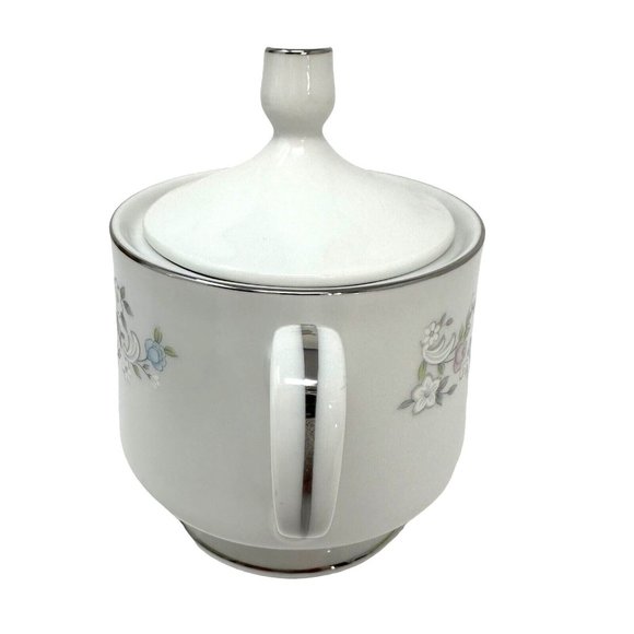 Carlion Fine China Creamer And Sugar Bowl with Lid Set Corsage #481 Japan Floral - Picture 10 of 14